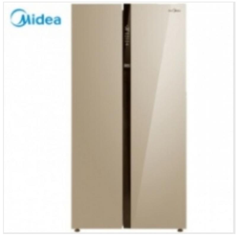 美的(Midea)521升 风冷无霜 纤薄机身对开门冰箱 时尚外观 节能静音 阳光米 BCD-521WKM(E) 电冰箱